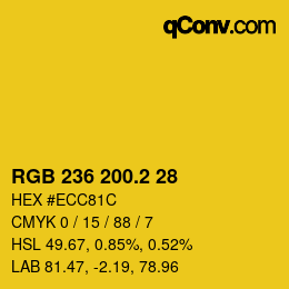 カラーコード: RGB 236 200.2 28 | qconv.com