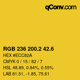 カラーコード: RGB 236 200.2 42.6 | qconv.com