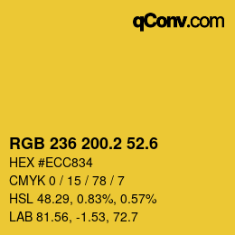 カラーコード: RGB 236 200.2 52.6 | qconv.com