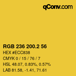 カラーコード: RGB 236 200.2 56 | qconv.com