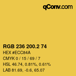 カラーコード: RGB 236 200.2 74 | qconv.com