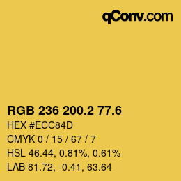 カラーコード: RGB 236 200.2 77.6 | qconv.com