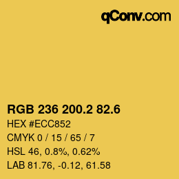 カラーコード: RGB 236 200.2 82.6 | qconv.com
