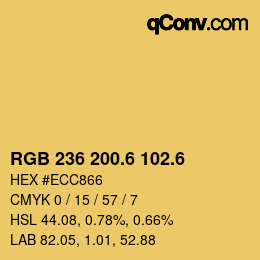 カラーコード: RGB 236 200.6 102.6 | qconv.com