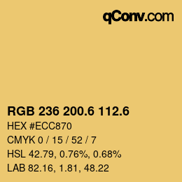 カラーコード: RGB 236 200.6 112.6 | qconv.com