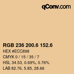 カラーコード: RGB 236 200.6 152.6 | qconv.com