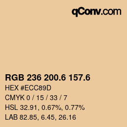 カラーコード: RGB 236 200.6 157.6 | qconv.com