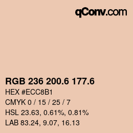 カラーコード: RGB 236 200.6 177.6 | qconv.com