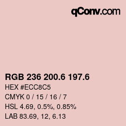 カラーコード: RGB 236 200.6 197.6 | qconv.com