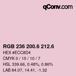 カラーコード: RGB 236 200.6 212.6 | qconv.com