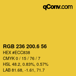カラーコード: RGB 236 200.6 56 | qconv.com