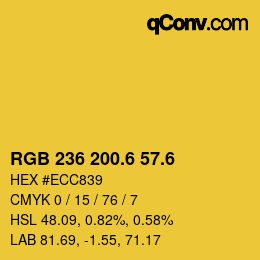 カラーコード: RGB 236 200.6 57.6 | qconv.com