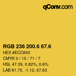 カラーコード: RGB 236 200.6 67.6 | qconv.com