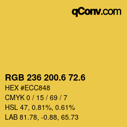 カラーコード: RGB 236 200.6 72.6 | qconv.com