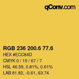 カラーコード: RGB 236 200.6 77.6 | qconv.com