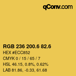 カラーコード: RGB 236 200.6 82.6 | qconv.com