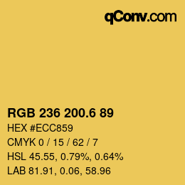 カラーコード: RGB 236 200.6 89 | qconv.com