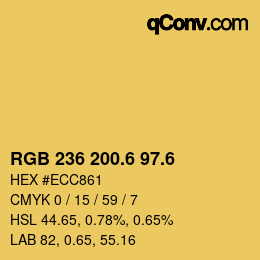 カラーコード: RGB 236 200.6 97.6 | qconv.com