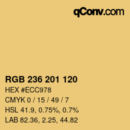 カラーコード: RGB 236 201 120 | qconv.com