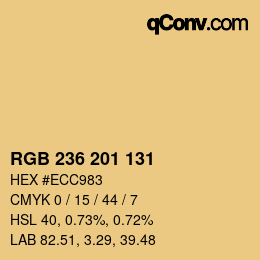 Color code: RGB 236 201 131 | qconv.com