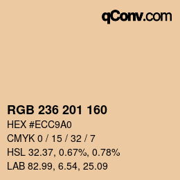 Color code: RGB 236 201 160 | qconv.com