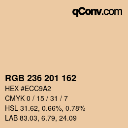 カラーコード: RGB 236 201 162 | qconv.com