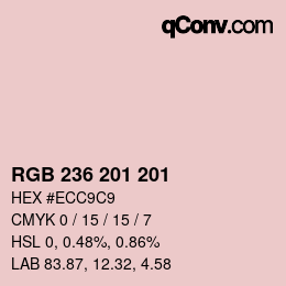 Color code: RGB 236 201 201 | qconv.com