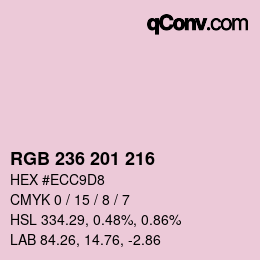 Color code: RGB 236 201 216 | qconv.com
