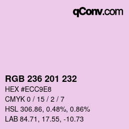 Color code: RGB 236 201 232 | qconv.com