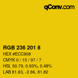 カラーコード: RGB 236 201 8 | qconv.com