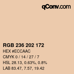 カラーコード: RGB 236 202 172 | qconv.com