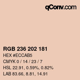 Color code: RGB 236 202 181 | qconv.com