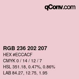 カラーコード: RGB 236 202 207 | qconv.com
