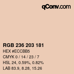 Color code: RGB 236 203 181 | qconv.com