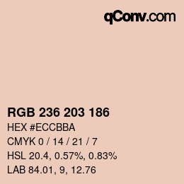 Color code: RGB 236 203 186 | qconv.com