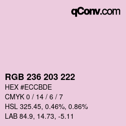颜色代码: RGB 236 203 222 | qconv.com