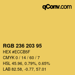 Color code: RGB 236 203 95 | qconv.com