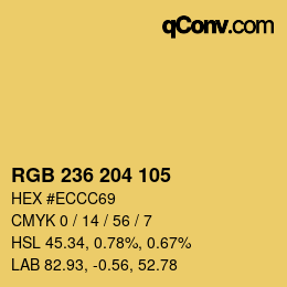 カラーコード: RGB 236 204 105 | qconv.com