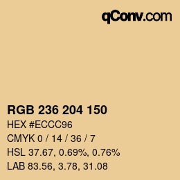 カラーコード: RGB 236 204 150 | qconv.com