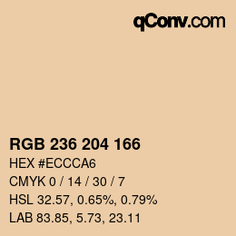カラーコード: RGB 236 204 166 | qconv.com