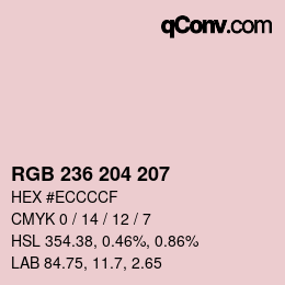 Código de color: RGB 236 204 207 | qconv.com