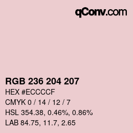 颜色代码: RGB 236 204 207 | qconv.com