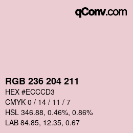 カラーコード: RGB 236 204 211 | qconv.com