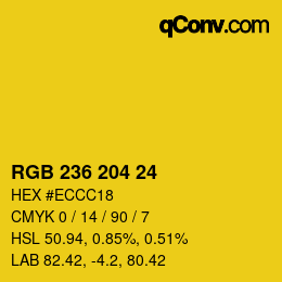 カラーコード: RGB 236 204 24 | qconv.com