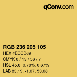 Color code: RGB 236 205 105 | qconv.com
