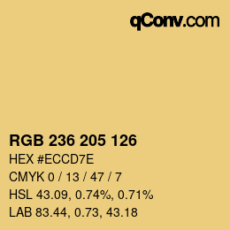 颜色代码: RGB 236 205 126 | qconv.com