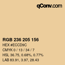 カラーコード: RGB 236 205 156 | qconv.com