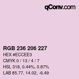 Color code: RGB 236 206 227 | qconv.com