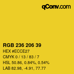 颜色代码: RGB 236 206 39 | qconv.com