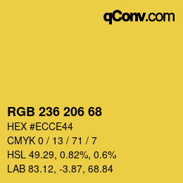 Color code: RGB 236 206 68 | qconv.com